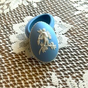 Blue Wedgewood egg trinket box